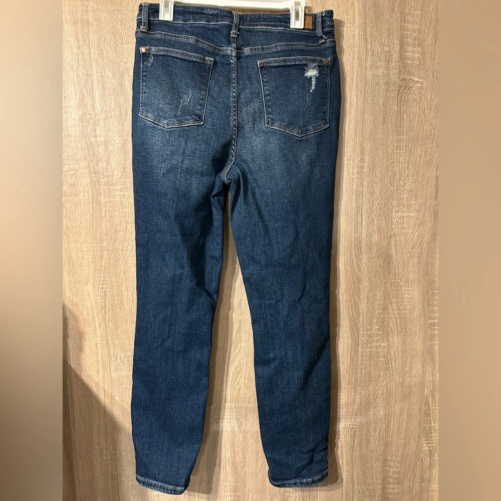 Judy Blue Distressed Blue Jeans Size 13/31 Boyfriend Fit